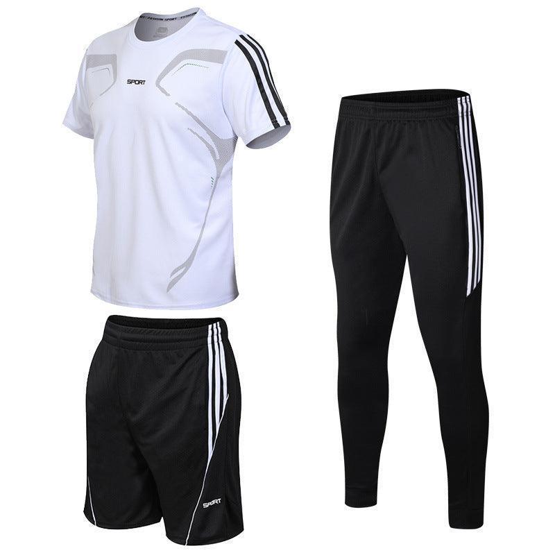 Men's 3-Piece Sports Set – T-Shirt, Shorts & Jogger Pants