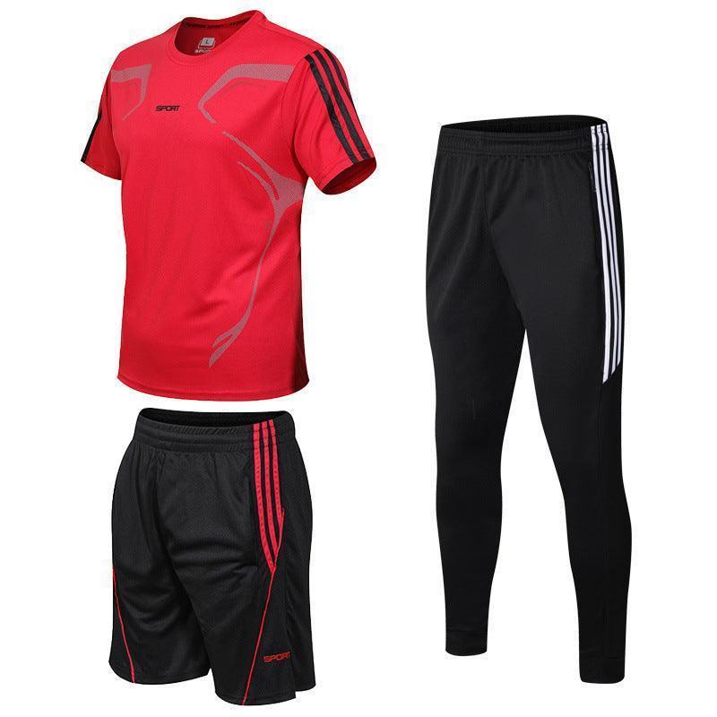Men's 3-Piece Sports Set – T-Shirt, Shorts & Jogger Pants