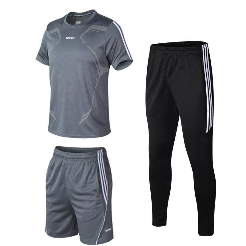 Men's 3-Piece Sports Set – T-Shirt, Shorts & Jogger Pants