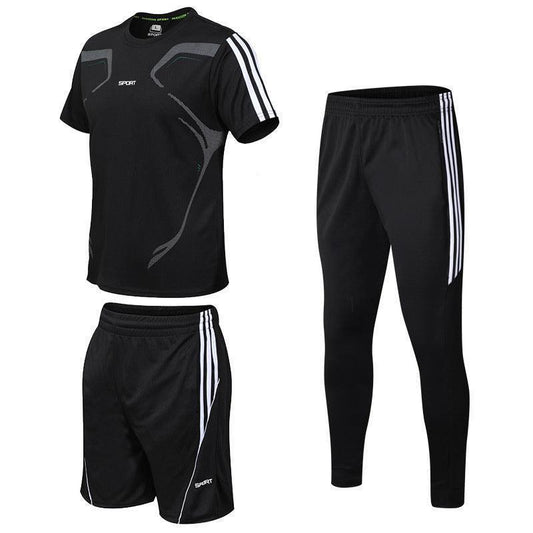 Men's 3-Piece Sports Set – T-Shirt, Shorts & Jogger Pants