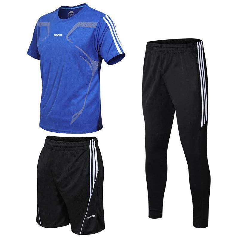 Men's 3-Piece Sports Set – T-Shirt, Shorts & Jogger Pants