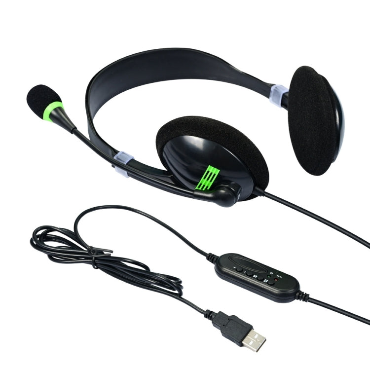 Computer USB Interface Headphone Aviation Headset with Microphone