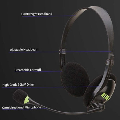 Computer USB Interface Headphone Aviation Headset with Microphone