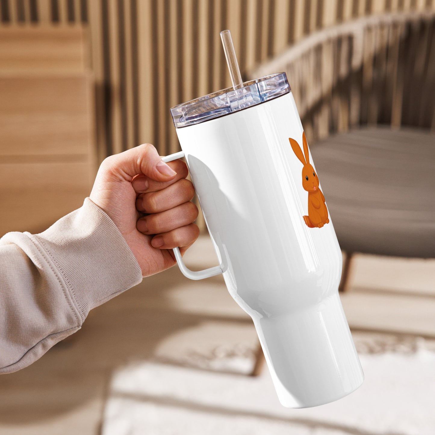 Cute Bunnies Travel mug with a handle